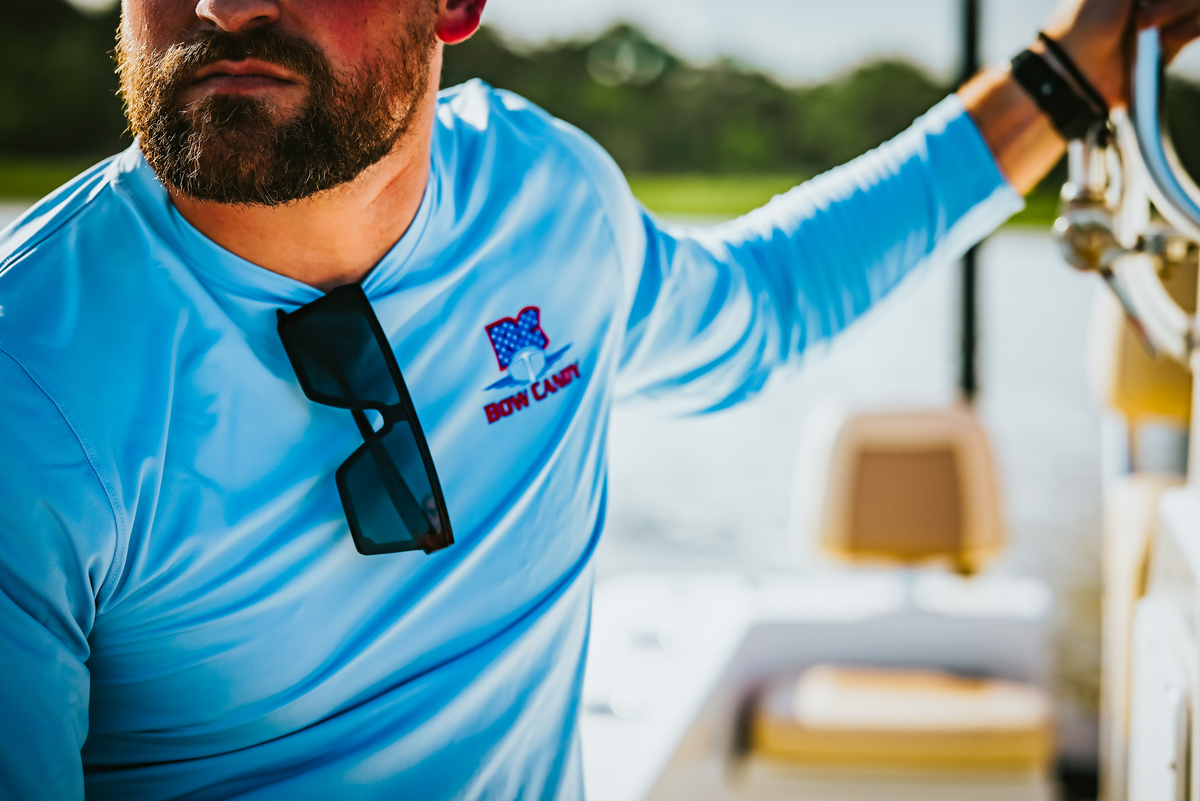 Anything with Fins Long Sleeve Performance Tee | SML | Sky Blue (SKYBL)